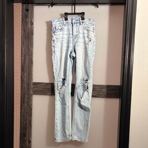American Eagle Light Blue Distressed Jeans Women's Size 0